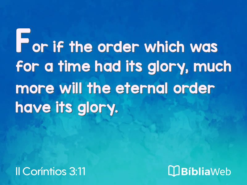 II Coríntios 3:11 em imagem para compartilhar