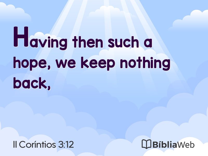 II Coríntios 3:12 em imagem para compartilhar