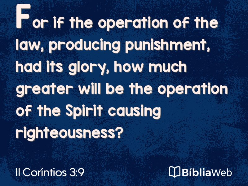 II Coríntios 3:9 em imagem para compartilhar