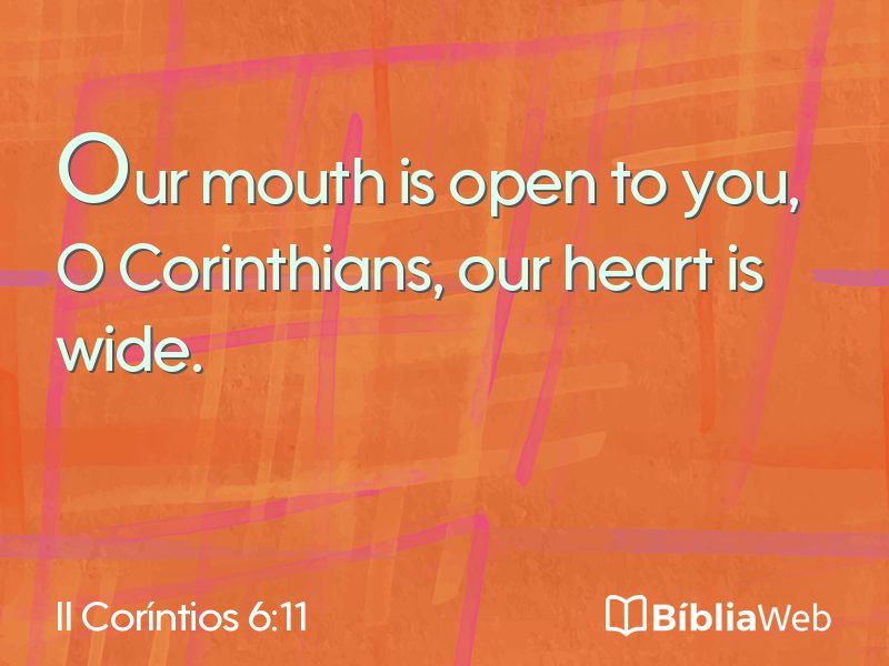 II Coríntios 6:11 em imagem para compartilhar