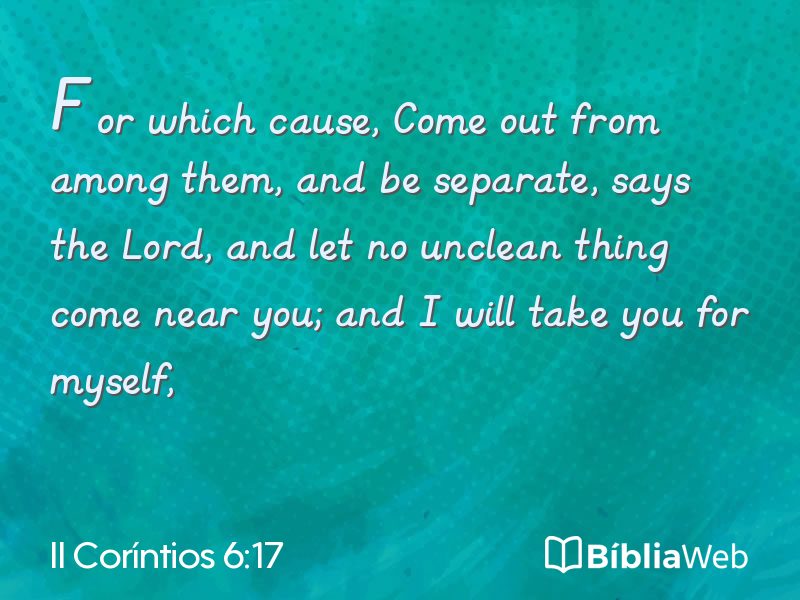 II Coríntios 6:17 em imagem para compartilhar