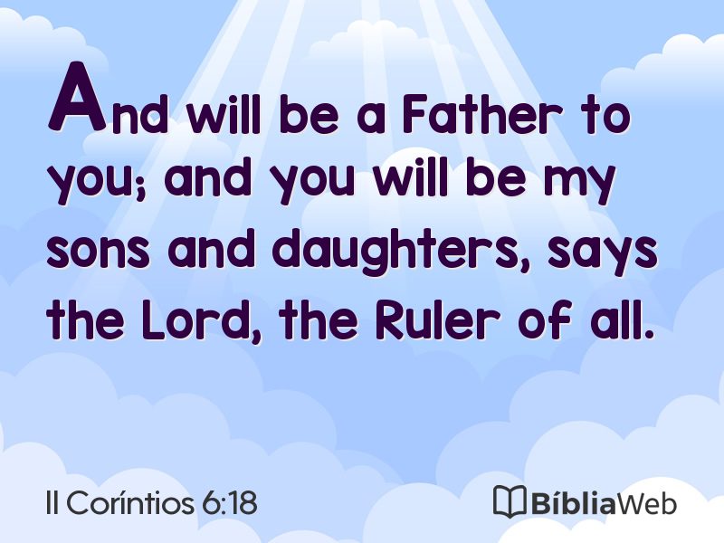 II Coríntios 6:18 em imagem para compartilhar