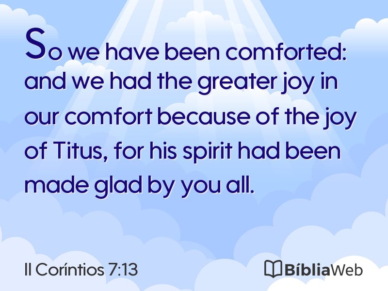 II Coríntios 7:13 em imagem para compartilhar