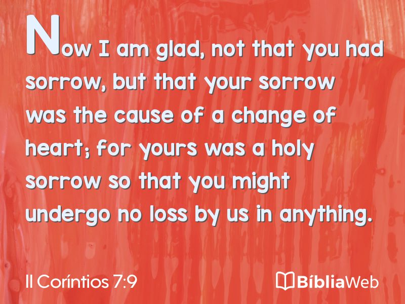 II Coríntios 7:9 em imagem para compartilhar