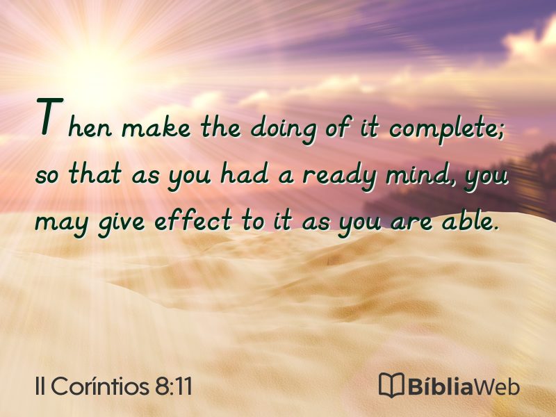 II Coríntios 8:11 em imagem para compartilhar