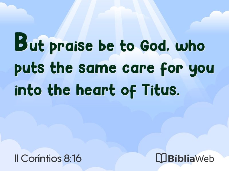II Coríntios 8:16 em imagem para compartilhar