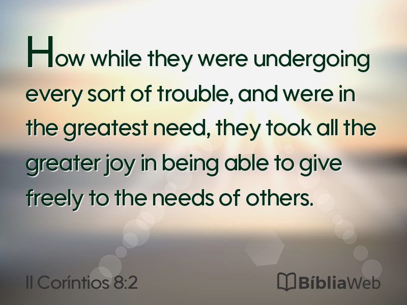 II Coríntios 8:2 em imagem para compartilhar