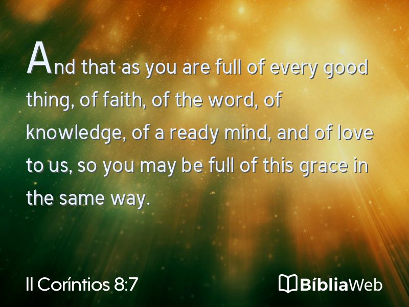 II Coríntios 8:7 em imagem para compartilhar