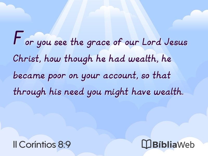 II Coríntios 8:9 em imagem para compartilhar