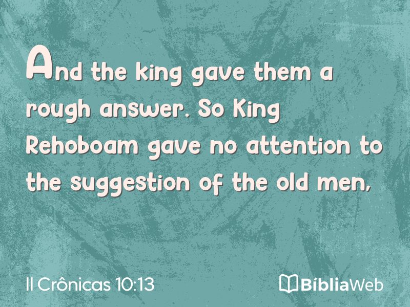 II Crônicas 10:13 em imagem para compartilhar