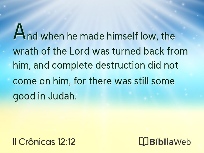 II Crônicas 12:12 em imagem para compartilhar
