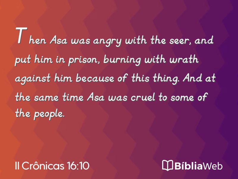 II Crônicas 16:10 em imagem para compartilhar