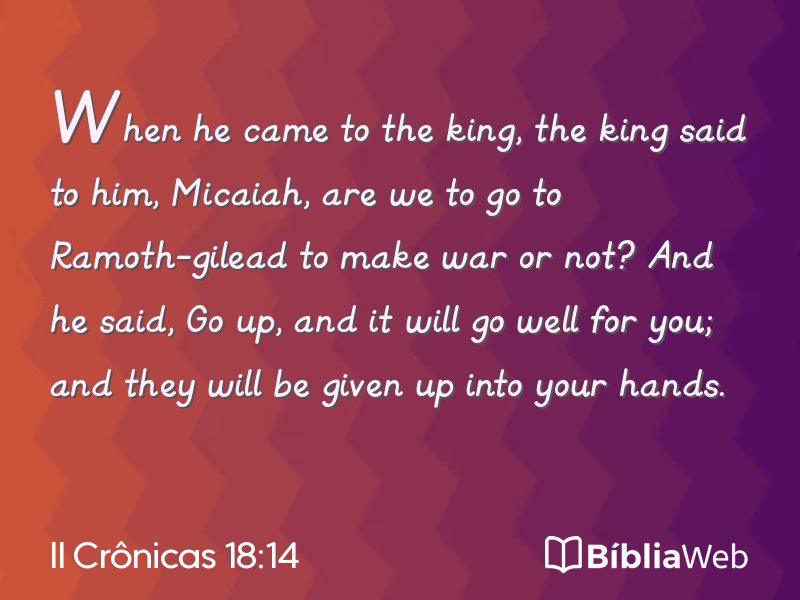 II Crônicas 18:14 em imagem para compartilhar