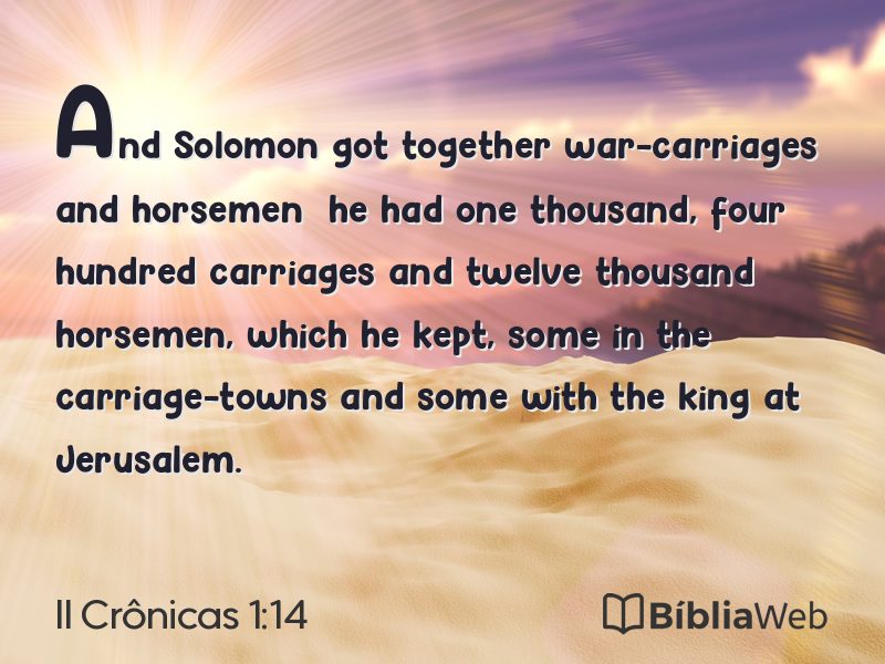 II Crônicas 1:14 em imagem para compartilhar