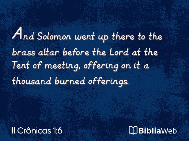 II Crônicas 1:6 em imagem para compartilhar