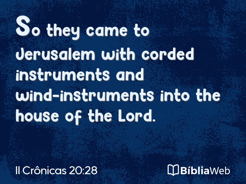 II Crônicas 20:28 em imagem para compartilhar