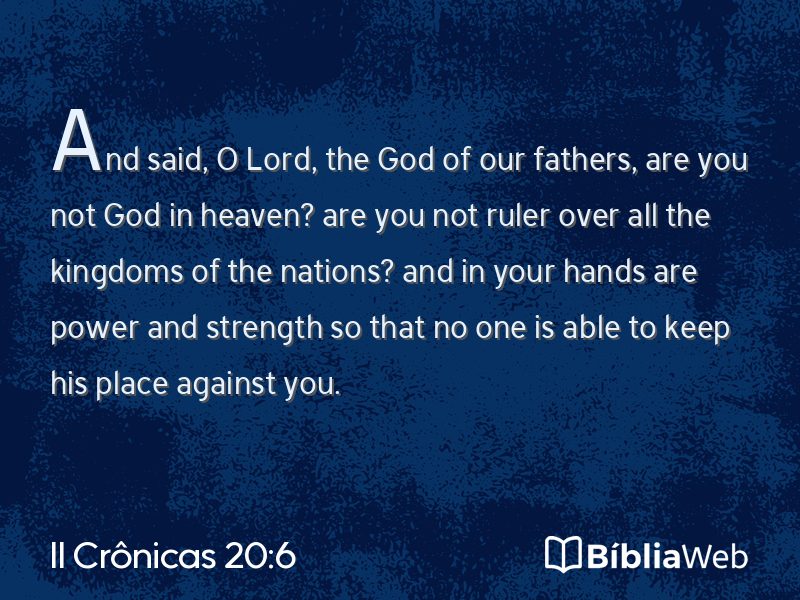 II Crônicas 20:6 em imagem para compartilhar