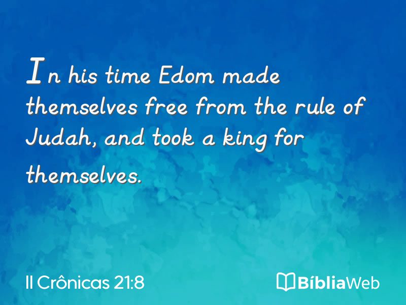 II Crônicas 21:8 em imagem para compartilhar