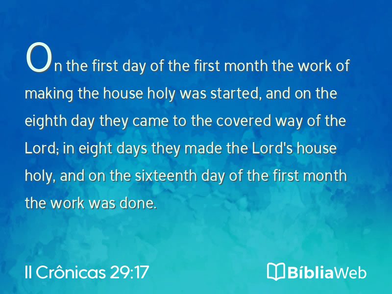 II Crônicas 29:17 em imagem para compartilhar