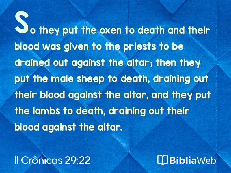 II Crônicas 29:22 em imagem para compartilhar
