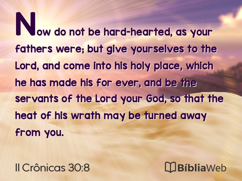 II Crônicas 30:8 em imagem para compartilhar