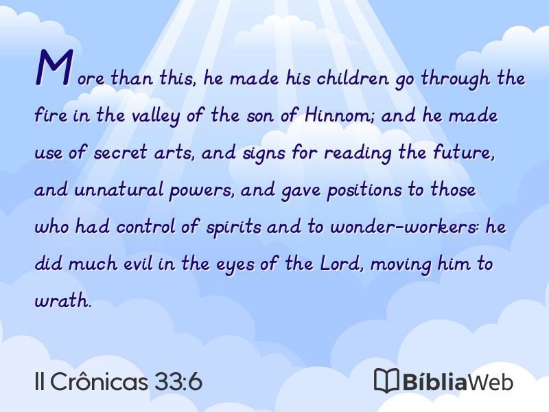 II Crônicas 33:6 em imagem para compartilhar