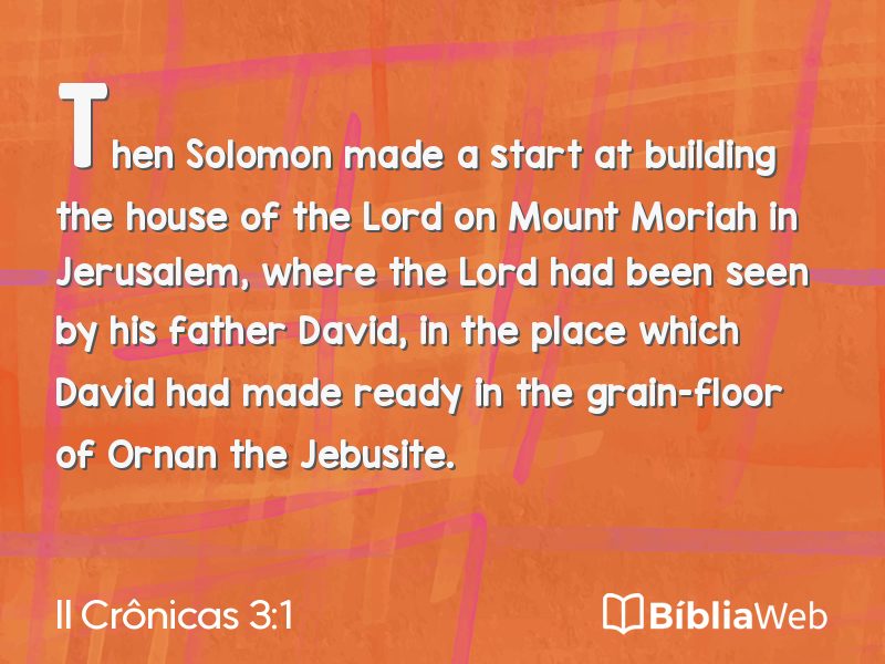 II Crônicas 3:1 em imagem para compartilhar