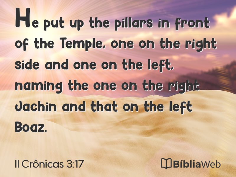 II Crônicas 3:17 em imagem para compartilhar
