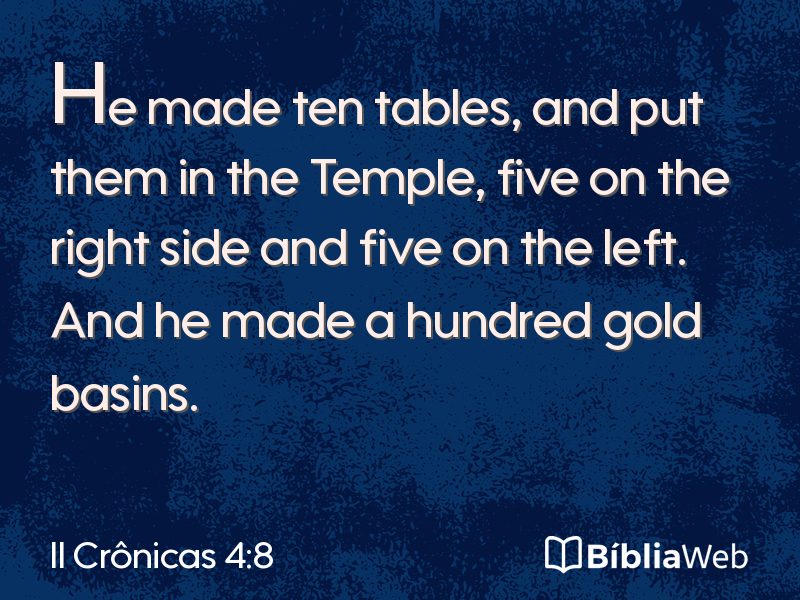 II Crônicas 4:8 em imagem para compartilhar
