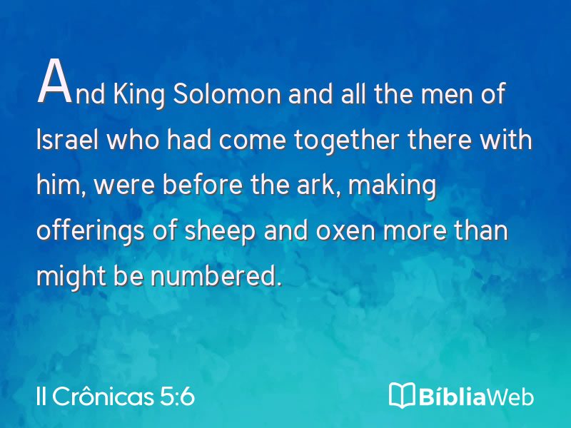 II Crônicas 5:6 em imagem para compartilhar