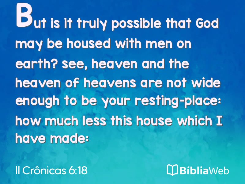 II Crônicas 6:18 em imagem para compartilhar