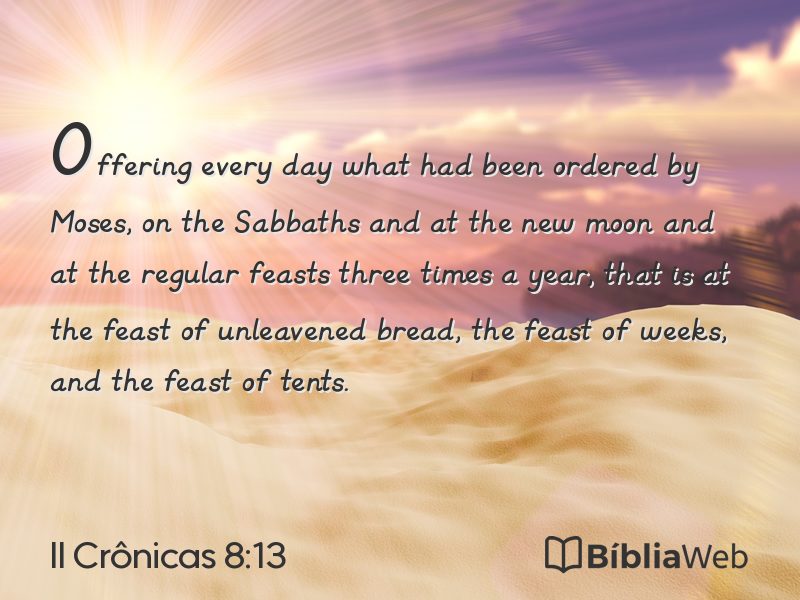 II Crônicas 8:13 em imagem para compartilhar