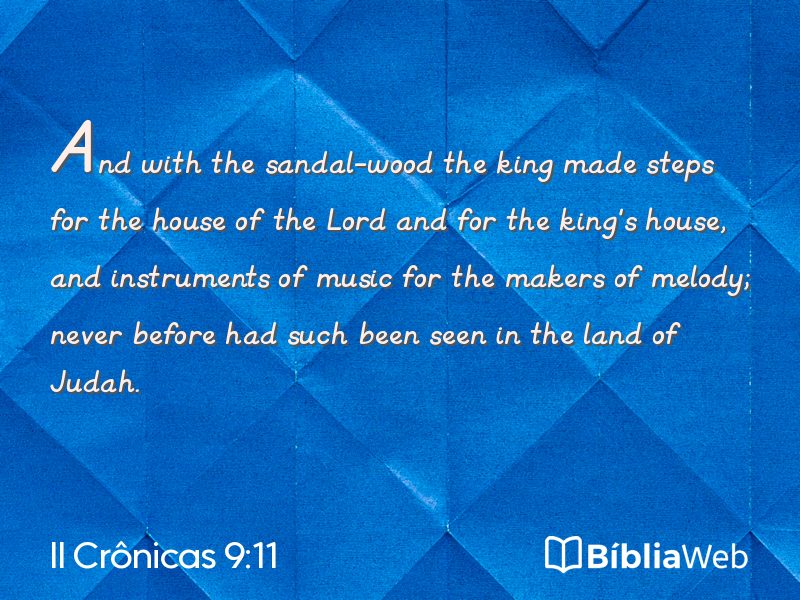II Crônicas 9:11 em imagem para compartilhar
