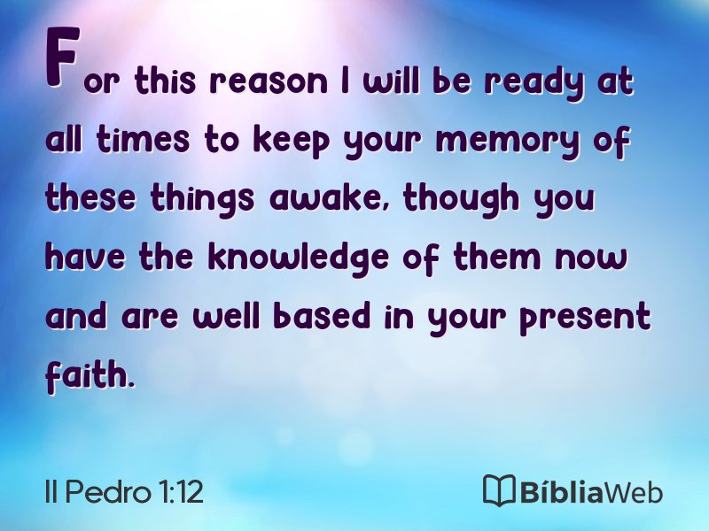 II Pedro 1:12 em imagem para compartilhar