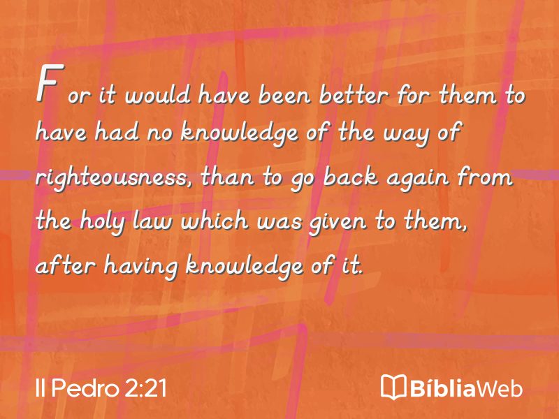 II Pedro 2:21 em imagem para compartilhar