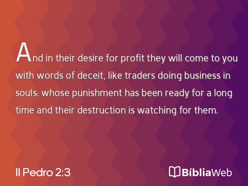 II Pedro 2:3 em imagem para compartilhar