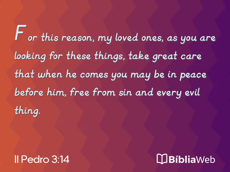 II Pedro 3:14 em imagem para compartilhar