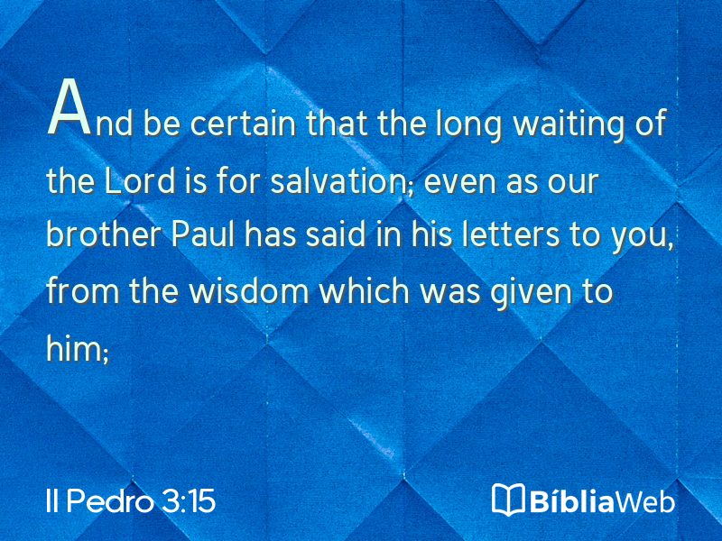 II Pedro 3:15 em imagem para compartilhar