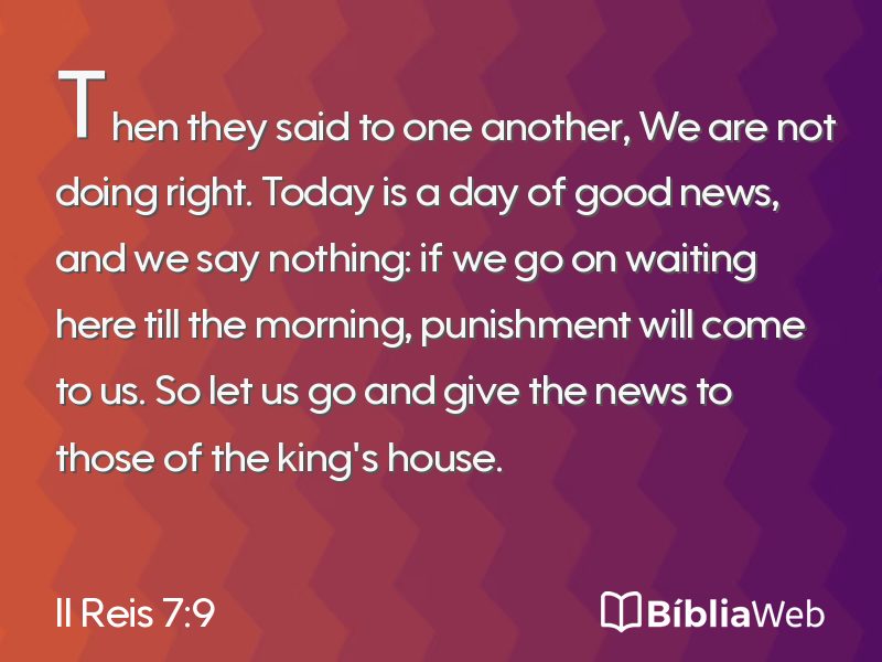 II Reis 7:9 em imagem para compartilhar