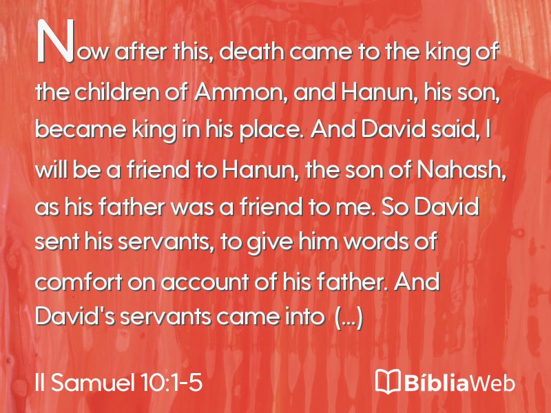 II Samuel 10:1-5 em imagem para compartilhar