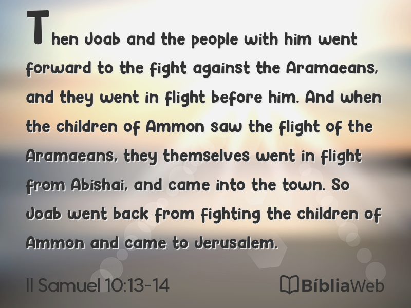 II Samuel 10:13-14 em imagem para compartilhar