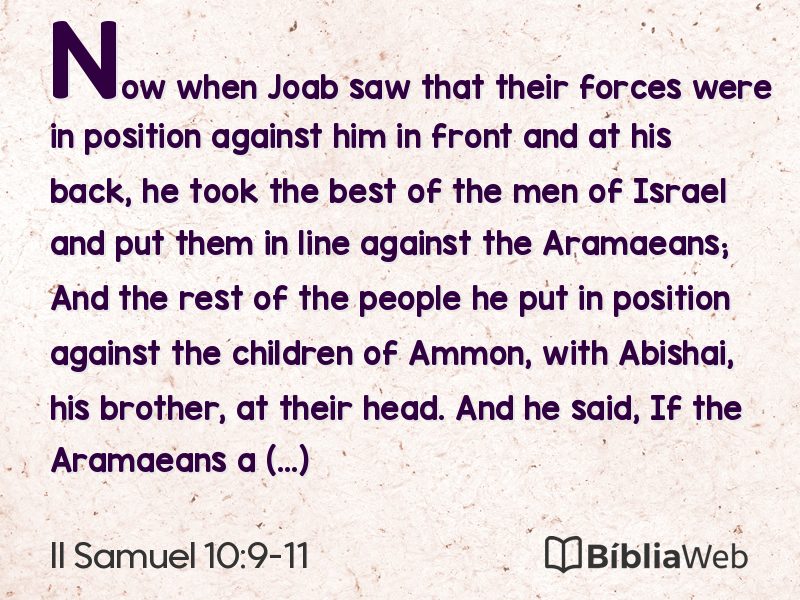 II Samuel 10:9-11 em imagem para compartilhar