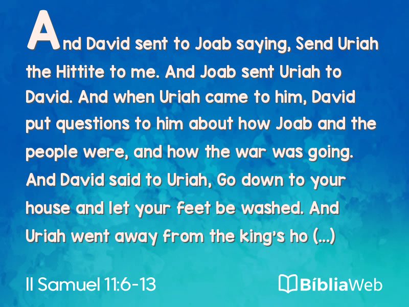 II Samuel 11:6-13 em imagem para compartilhar