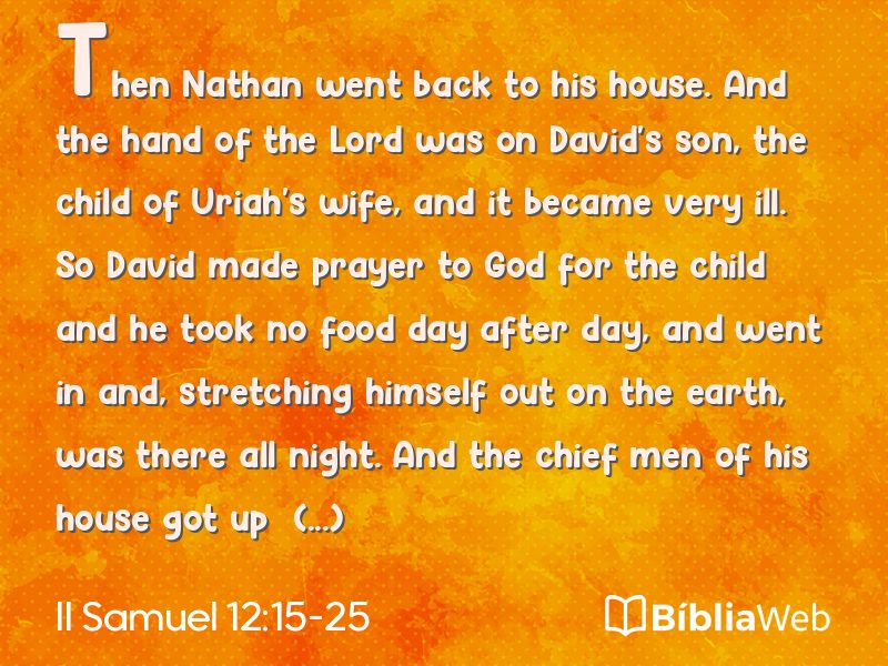 II Samuel 12:15-25 em imagem para compartilhar
