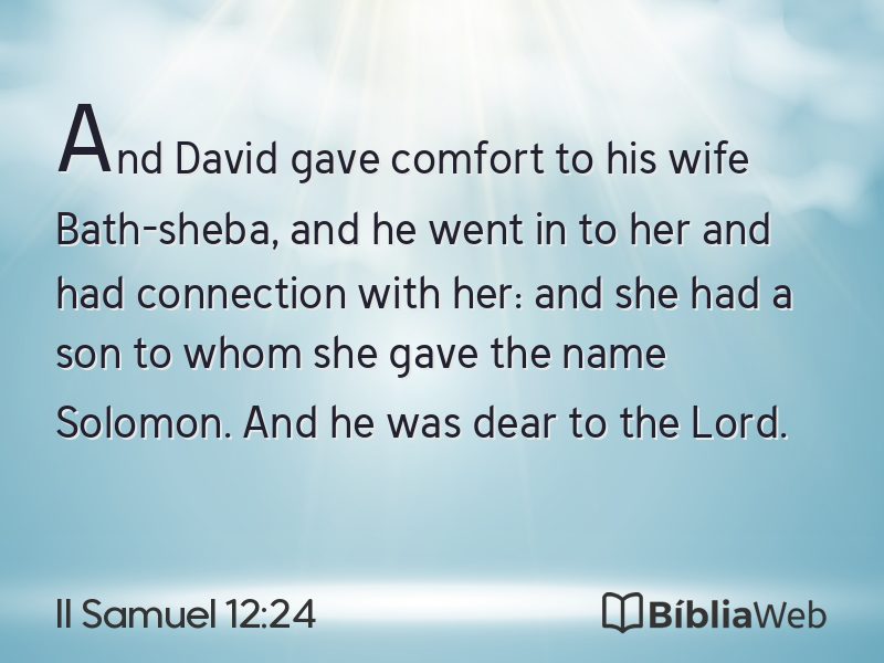 II Samuel 12:24 em imagem para compartilhar