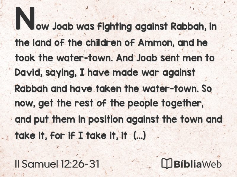II Samuel 12:26-31 em imagem para compartilhar