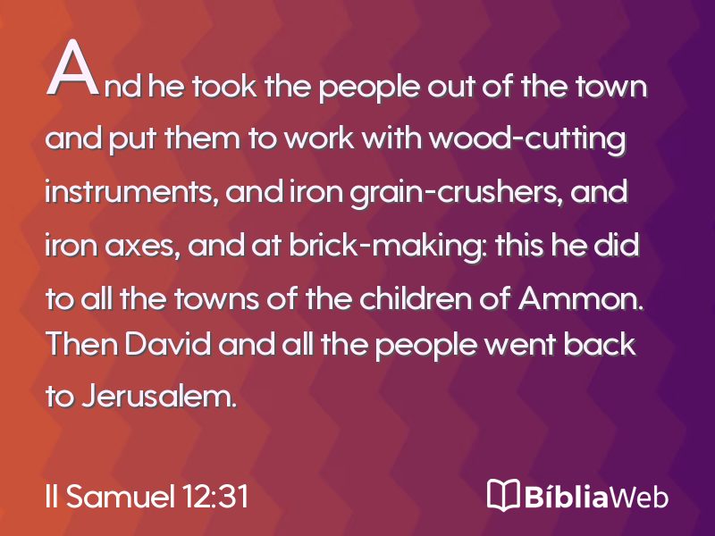 II Samuel 12:31 em imagem para compartilhar