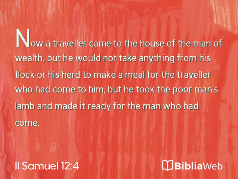 II Samuel 12:4 em imagem para compartilhar
