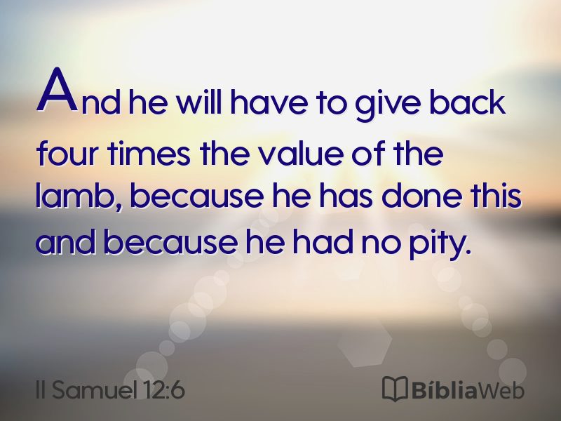 II Samuel 12:6 em imagem para compartilhar