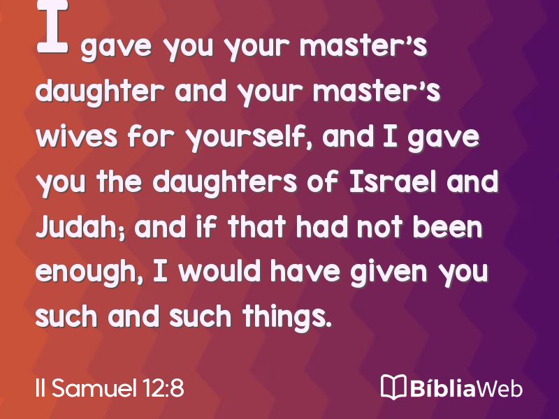 II Samuel 12:8 em imagem para compartilhar
